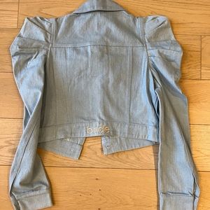 Choosy jean jacket with custom “bride” embroidery